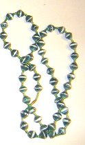medium length - green paper beads - necklace